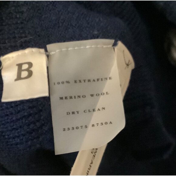 Ann Taylor Navy Extra Fine Merino Wool Cardigan Sweater Button Up Women Medium - Picture 3 of 7